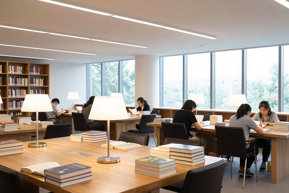 Светлый читальный зал библиотеки